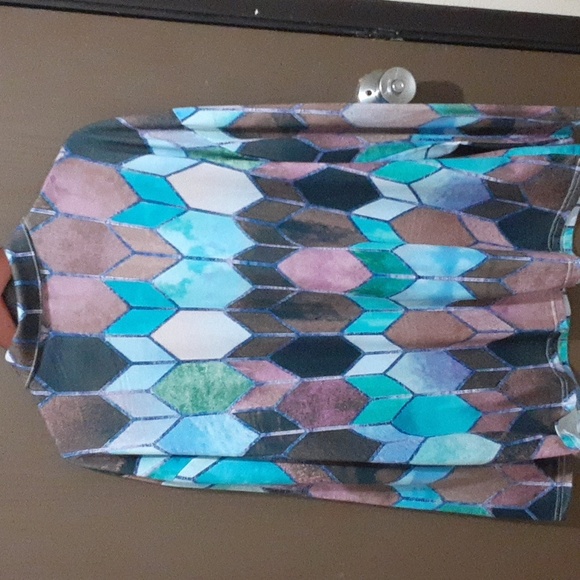 Women's Muticolor Colorblock Sycadelic Mid Zip PullOver Sweater Top Size XL - Picture 2 of 4